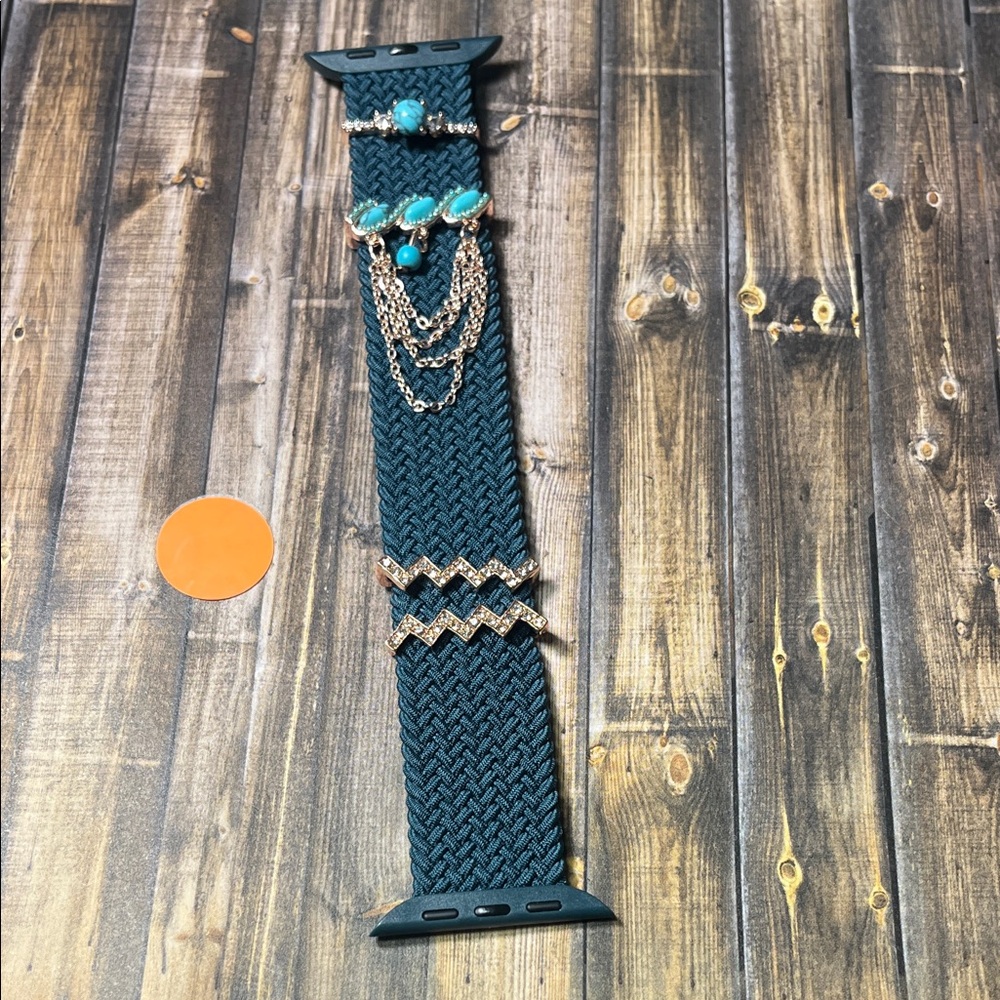 5for$10 Braided 42mm/44mm/49mm Apple Watchband Forest Green Woven Stretch Medium